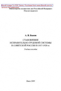 Книга Становление исправительно-трудовой системы в советской России в 1917-1920-е гг.. Учебное пособие