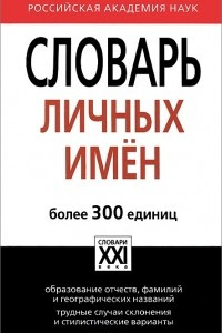 Книга Словарь личных имен