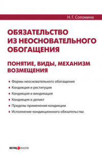 Книга Обязательство из неосновательного обогащения: понятие, виды, механизм возмещения