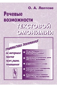 Книга Речевые возможности текстовой омонимии