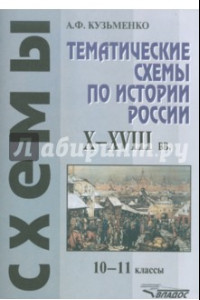 Книга Тематические схемы по истории России. X-XVIII вв. 10-11 классы