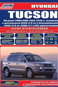 Книга Hyundai Tucson. Модели 2WD, 4WD 2004-2010 гг. выпуска с дизельным D4EA (2,0л) и бензиновыми G4GC (2,0л), G6BA (2,7л V6) двигателями. Руководство по ремонту и техническому обслуживанию